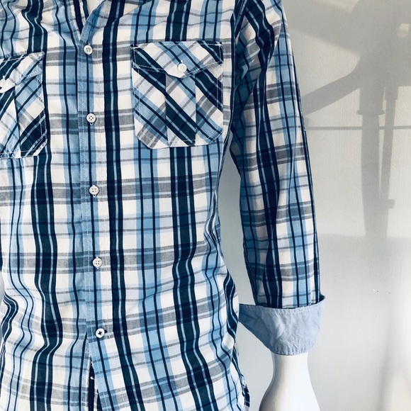 Paper Denim & Cloth Men’s Blue on Blue Plaid Shirt. Make an offer! - Picture 6 of 6